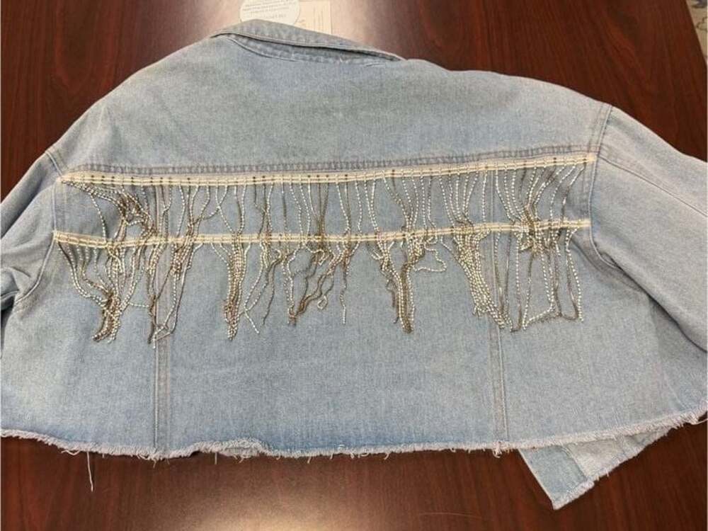 Light Blue Cropped Denim Jacket - Women